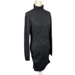 Athleta Malaga Dress Long Sleeve Ruched Sides Heathered Gray Black Womens S Photo 7