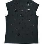 J.Crew Women’s Stretch cotton-blend mockneck floral embellishment Size XS Photo 0