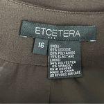 Etcetera Double Breasted Brown Blazer Jacket Women’s Size 16 Bow Tie Collarless Photo 7