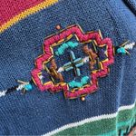 Vintage 90’s Carole Little Sport Southwestern Duster Cardigan Sweater Red Photo 3