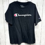 Champion Unisex Size Large Black Short Sleeve Graphic Logo Cotton T Shirt Casual Photo 0