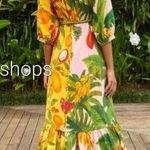 Farm Rio  Mixed Print Midi Wrap Dress Photo 1