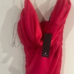 NWT Lulu's red ruched midi dress L Size L Photo 5