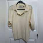 Maggie Cream Short Sleeve Sweater with Embroidered Collar Size undefined Photo 1