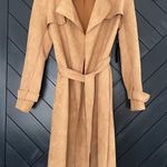 Tan Suede French Coat Size M Photo 0