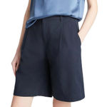 Vince . Washed Cotton Pleated Wide Leg Short in Coastal Blue size 16 Photo 0