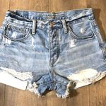 American Eagle Outfitters Distressed Light Wash Jeans Shorts Blue Size 2 Photo 0