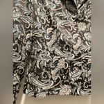 Nine West Vintage Jacquard Paisley Patterned Printed Black & Blue Blazer Jacket Photo 3