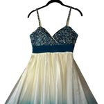 Scala  Vintage Y2K Babydoll Dress Blue Sequins Fairy Homecoming Prom Size 2 Photo 2