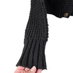 No Boundaries 90s Grunge Academia Soft Chunky Knit Cropped Cardigan 3 Button Women’s XS Black Photo 4