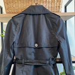 EXPRESS Tie Button Front Black Trench Coat, S Photo 7