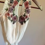 Floral Embroidered Cream Jumpsuit Pink Photo 7