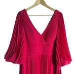 Teri Jon by Rickie Freeman Fuchsia Chiffon Pleated V Photo 6