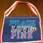 PINK - Victoria's Secret Vintage Y2k Victoria's Secret PINK Peace Love Pink Peace Sign Duffle Tote Bag Photo 0