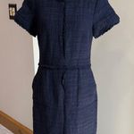 Banana Republic  Navy Blue Tweed Shirt Sleeve Sheath Dress Size 8 Photo 0