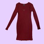 Wild Fable Super Cute Y2k Style Burgundy Butterfly Body Con Ribbed Dress  Photo 1