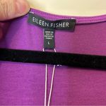 Eileen Fisher  V-Neck Surplice Dress Fig Purple Viscose Jersey NWT Size Large Photo 5