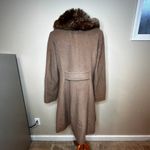 Lauren Ralph Lauren Womens Wool Penny Lane Dress Coat Faux Fur Collar SZ 12 $355 Tan Photo 2