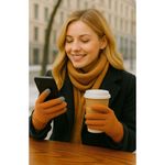 Touchscreen Gloves Unisex Burnt Orange Knit Winter Photo 2