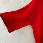 Charlie Holiday Red Cotton Gauze Harlow Button Down 3/4 Casual Oversized Shirt 6 Photo 6