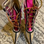 Christian Louboutin Sedah Lug Sole Booties Lace Up Boots Size 37 Photo 3