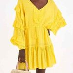 NEW FARM RIO (ANTHROPOLOGIE) CARNARIAS YELLOW RUFFLED MINI DRESS! Photo 2