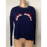 New. JOIE Cropped sweatshirt with a textured "sail away" slogan. Retails $228. X Blue Size XS Photo 2
