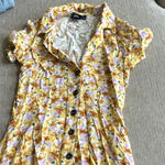 Rusty  surfer girl dress size small yellow florals button down mini dress Photo 6