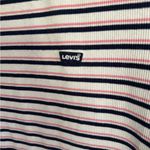 Levi's  Striped Ribbed T-Shirt Top, Pink, Navy, White, Casual, Everyday Photo 2