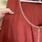 Johnny Was Elia Tie Linen Jumpsuit womens small rust red Photo 10