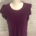 A New Day T-Shirt Ruffled Cap Sleeve Purple-XXL Photo 1