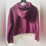 Adidas long sleeve cropped hoodie, maroon, women’s size small Photo 1