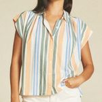 Trovata Birds of Paradis Della Button Down Shirt in Antibbes Stripe Size XS Photo 0