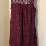 Xhilaration  Maroon Floral Lace Sleeveless Dress Medium Photo 1
