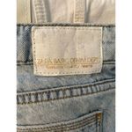 ZARA High Rise Raw Fringe Hem Light Wash Flare Jeans size 02 Photo 5