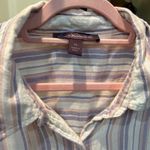 Gloria Vanderbilt G. Vanderbilt Striped Button Down‎ Womens 1X Lavender Pink Long Sleeve Casual Photo 1