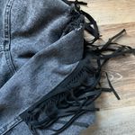 SheIn  Fringe Black Cropped Denim Jacket M Photo 1