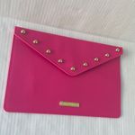 Juicy Couture Envelope Clutch Bag Bright Barbie Pink Gold Studs NWOT Photo 13