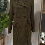 Maison Jules  Faux suede Green Trench Coat Photo 0