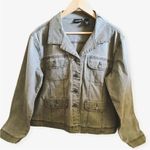 Chico's Chico’s  Gray Distressed Military Denim Lightweight Women Jacket
SZ 2 Photo 0