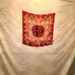 Adrienne Landau  Silk Scarf Square Large Purple Black Gold  Metallic Photo 1