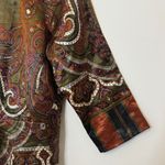 Etro Silk Wool Paisley Floral Top Size Small 46 Made in Italy Blouse Green Photo 4