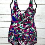 Maxine of Hollywood  Shirred Front Girl Leg One Piece Swimsuit Size 10 Photo 9