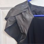 Rag and Bone  Women’s Size 0 Black Shift Dress Leather Cap Sleeves Minimalist USA Photo 6