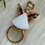 Angel mother of pearl gold tone pin Photo 1