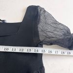 ZARA  Black Organza Tulle Puff Sleeve Square Neck Knit Maxi Dress Size Small Photo 3
