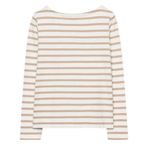 J Crew Factory Boatneck Tee Shirt Long Sleeve Stripe Brown/White XS (0 Photo 1