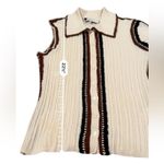 RTR Sea New York Riva Ribbed Embroidered Wool Collared Button Front Top Sz 8 Brown Photo 10