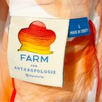 Farm Rio  Size Large Orange Floral Pleated Fully Lined Midi Skirt Photo 2