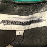 WETHEWEARWHAT Black Faux Leather Buckle Pleated Mini Skirt Size 6 Photo 2